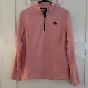 The North Face Light Pink Fleece 1/4 zip Pullover
